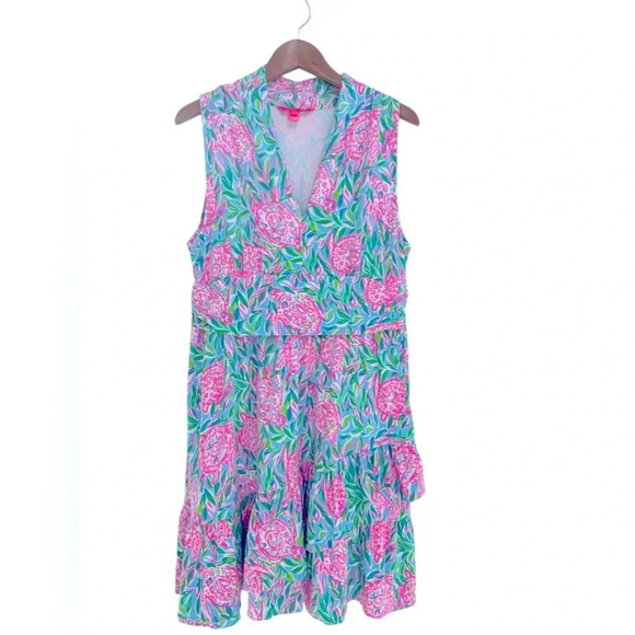 Lilly Pulitzer Pink and Green Turtle Love Dress - Picture 3 of 7